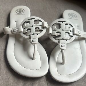 Tory Burch White Leather Sandals